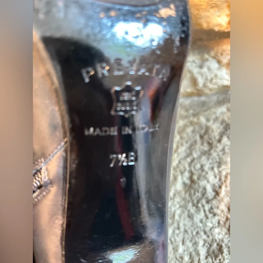 PREVATA Black Soft Leather Short Ankle High Heel Side Zip Boots Booties 7.5 - Picture 8 of 10